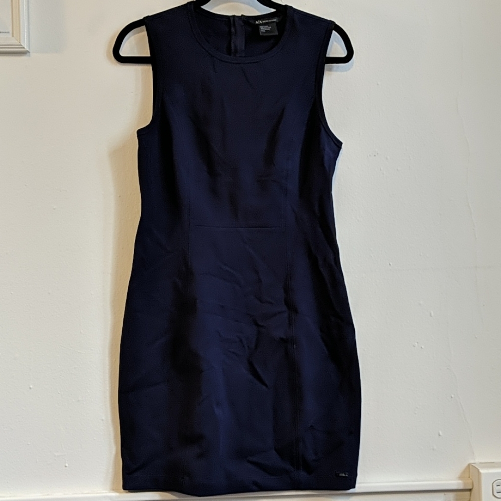 Armani Exchange Navy Blue Fitted Dress